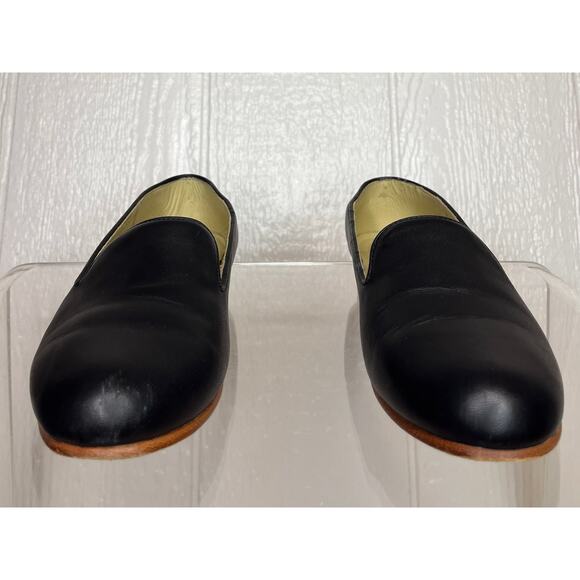 NISOLO Black Leather Round Toe Smoking Shoe Loafer US 7.5 - Picture 6 of 9